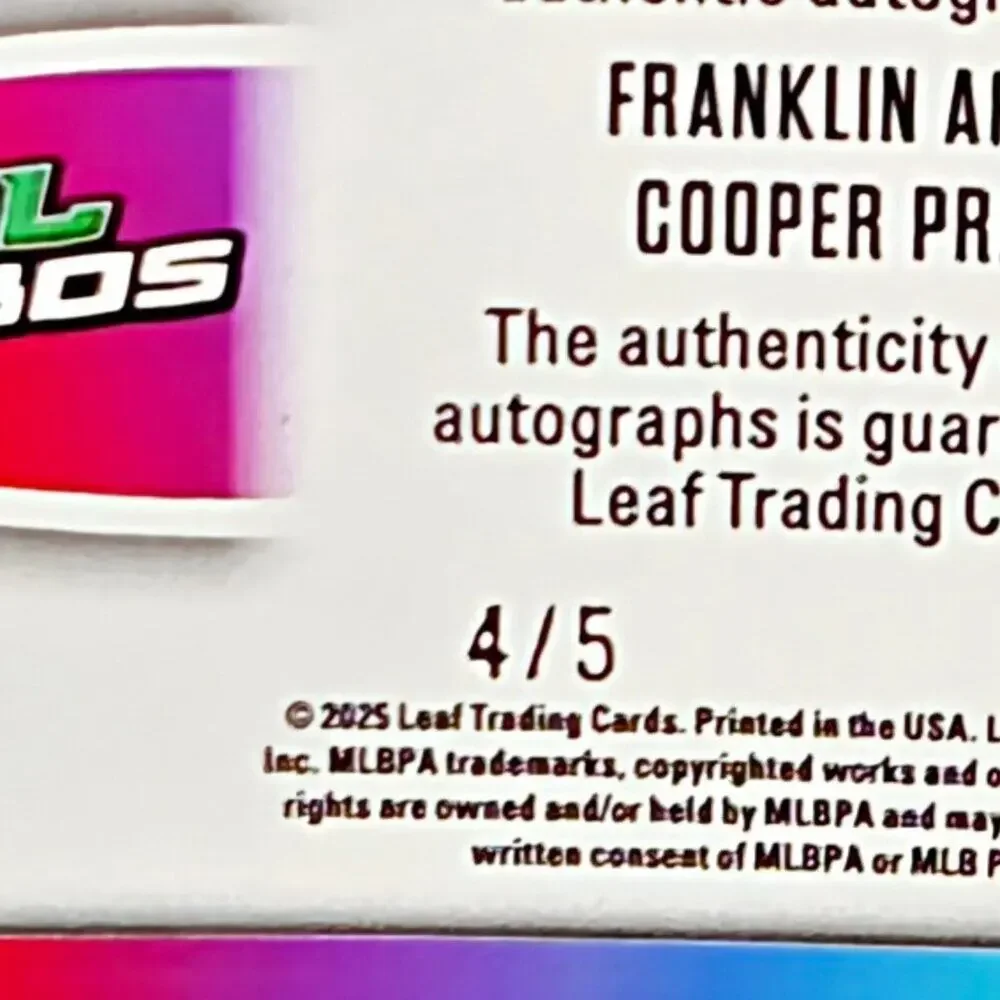 Franklin Arias Cooper Pratt 4/5 Colorful Combos Autos Brewers Red Sox Prospects